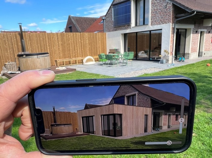 extension de maison traditionnelle vue sur téléphone